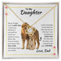 TO MY DAUGHER LOVE DAD - LION - LOVE KNOT NECKLACE