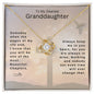 To My Granddaughter - Heart Melt Message - Love Knot Necklace