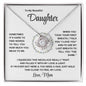 To My Beautiful Daughter - Love and Light - Love Knot Necklace Gift Set