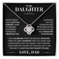 To My Daughter - Love Knot Necklace