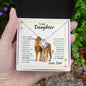 TO MY DAUGHER LOVE DAD - LION - LOVE KNOT NECKLACE
