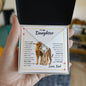 TO MY DAUGHER LOVE DAD - LION - LOVE KNOT NECKLACE