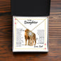 TO MY DAUGHER LOVE DAD - LION - LOVE KNOT NECKLACE