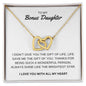 To My Bonus Daughter - I Love You - Interlocking Hearts Necklace Gift Set