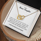 To My Bonus Daughter - I Love You - Interlocking Hearts Necklace Gift Set