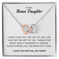 To My Bonus Daughter - I Love You - Interlocking Hearts Necklace Gift Set