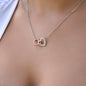 To My Bonus Daughter - I Love You - Interlocking Hearts Necklace Gift Set