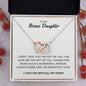 To My Bonus Daughter - I Love You - Interlocking Hearts Necklace Gift Set