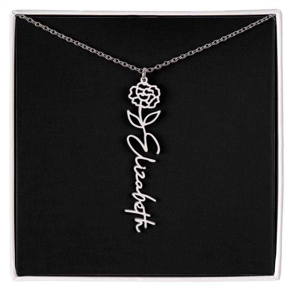 Custom Flower Name Necklace - A truly unique Gift Idea