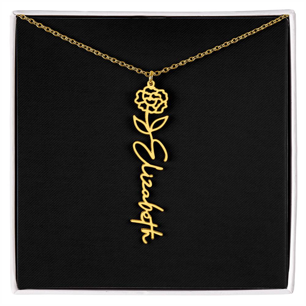 Custom Flower Name Necklace - A truly unique Gift Idea