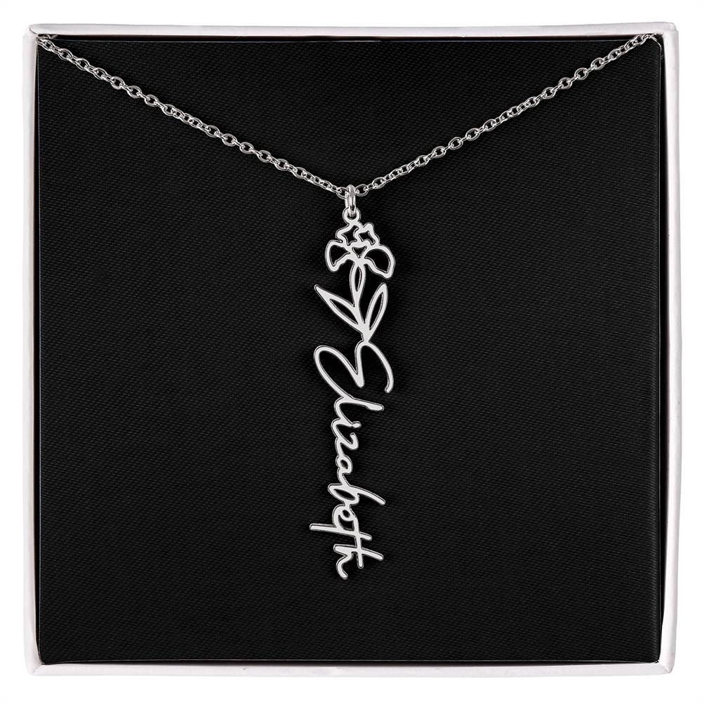 Custom Flower Name Necklace - A truly unique Gift Idea