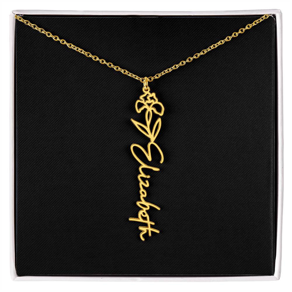 Custom Flower Name Necklace - A truly unique Gift Idea