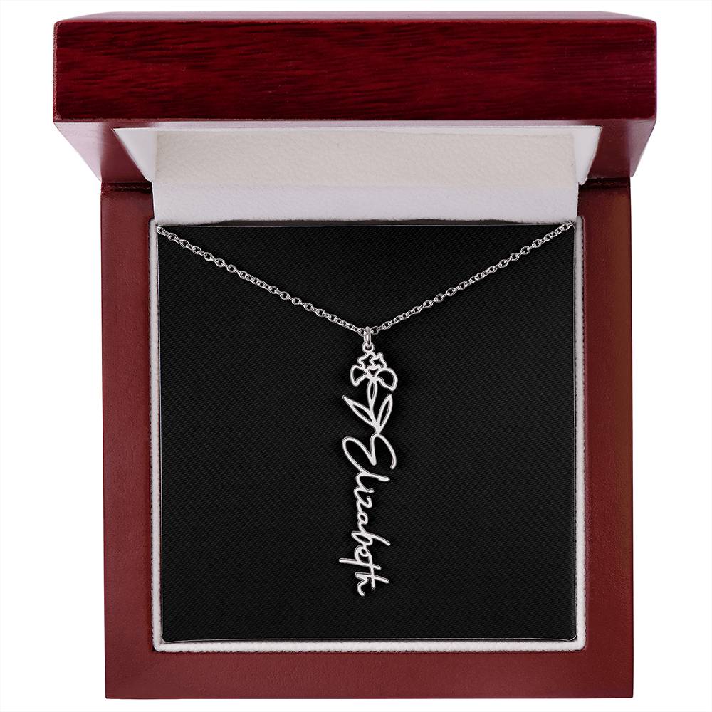 Custom Flower Name Necklace - A truly unique Gift Idea