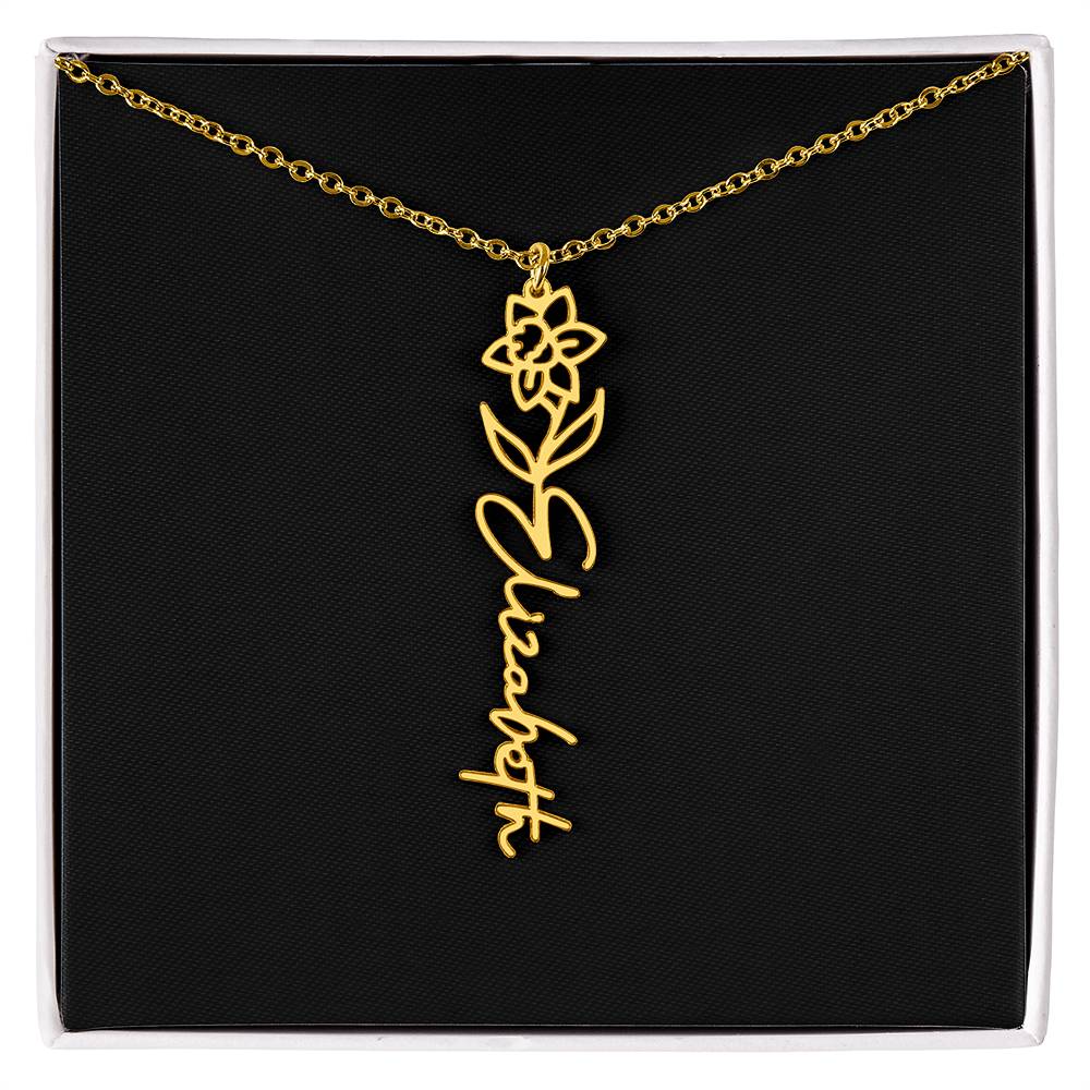 Custom Flower Name Necklace - A truly unique Gift Idea