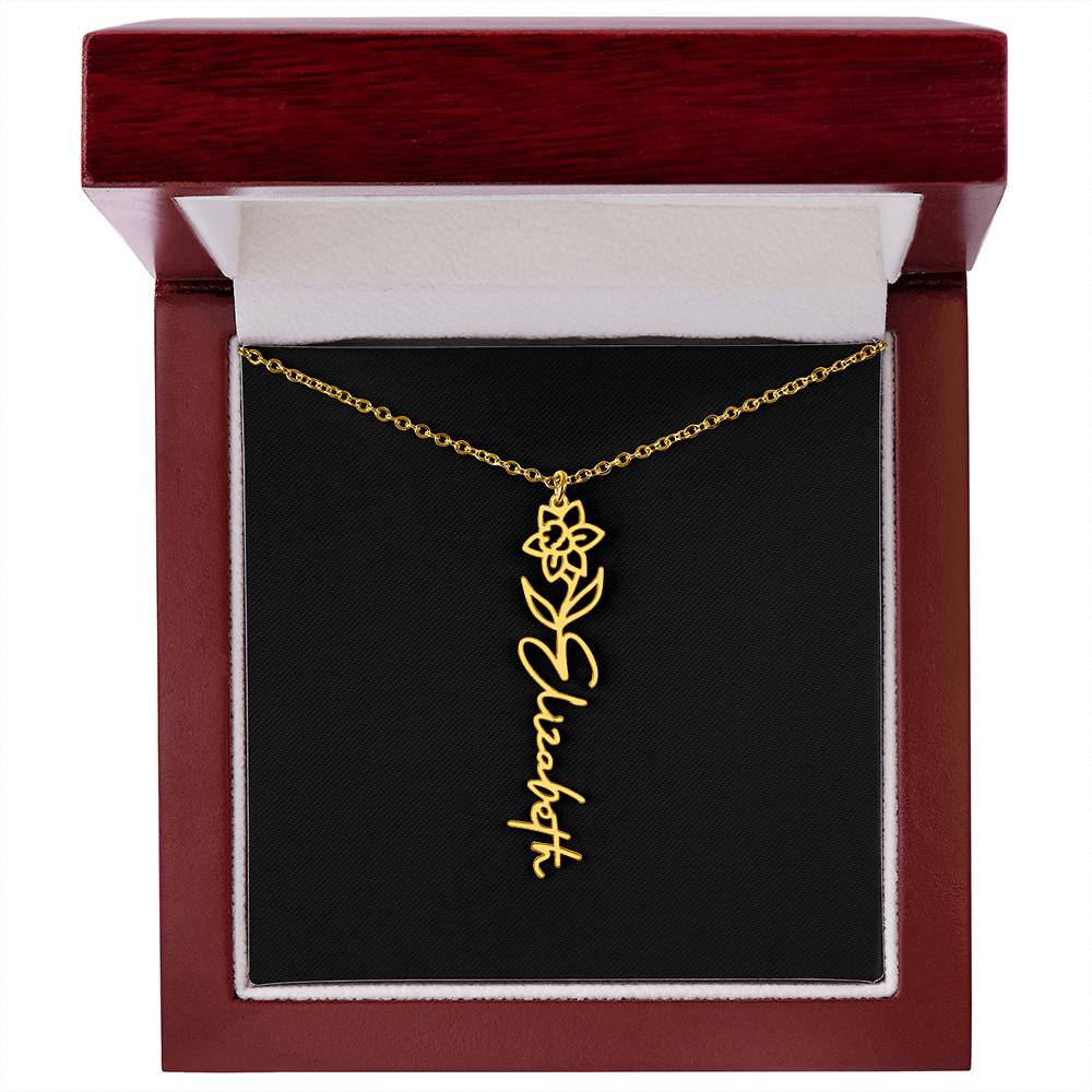 Custom Flower Name Necklace - A truly unique Gift Idea