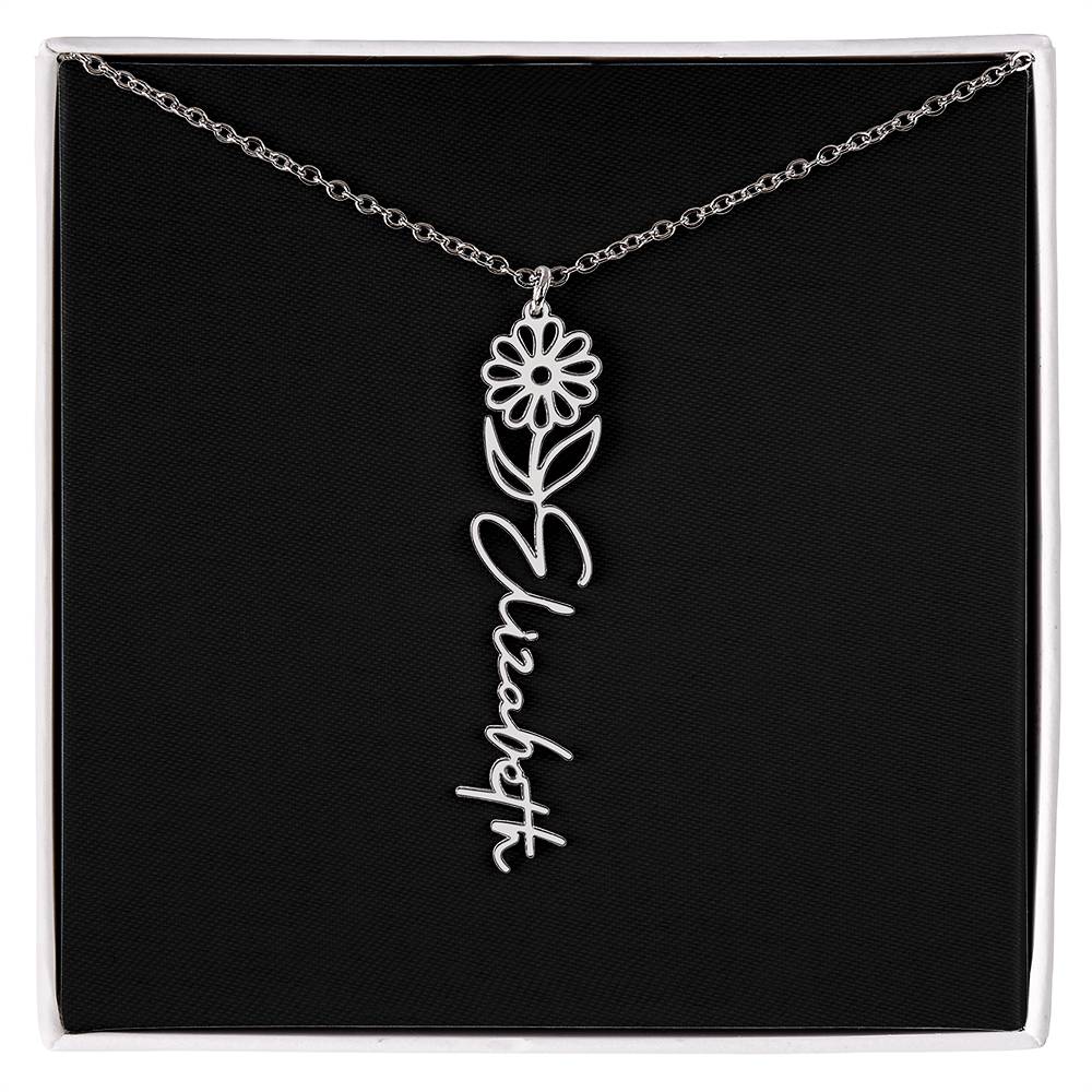 Custom Flower Name Necklace - A truly unique Gift Idea