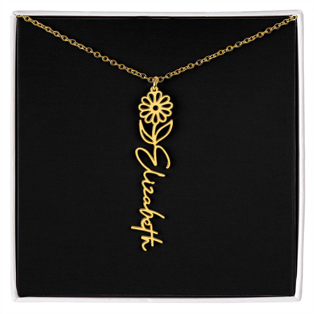 Custom Flower Name Necklace - A truly unique Gift Idea