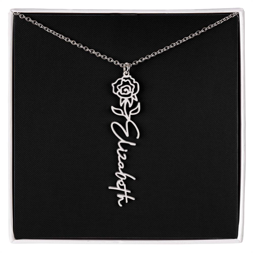 Custom Flower Name Necklace - A truly unique Gift Idea