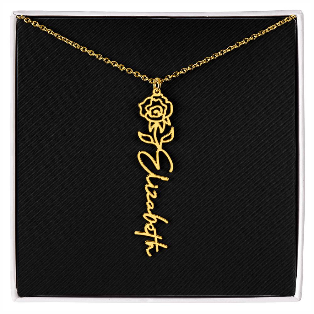 Custom Flower Name Necklace - A truly unique Gift Idea