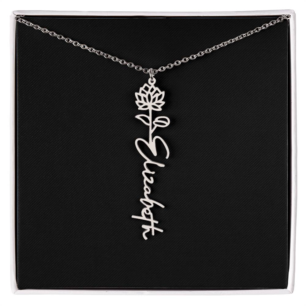 Custom Flower Name Necklace - A truly unique Gift Idea
