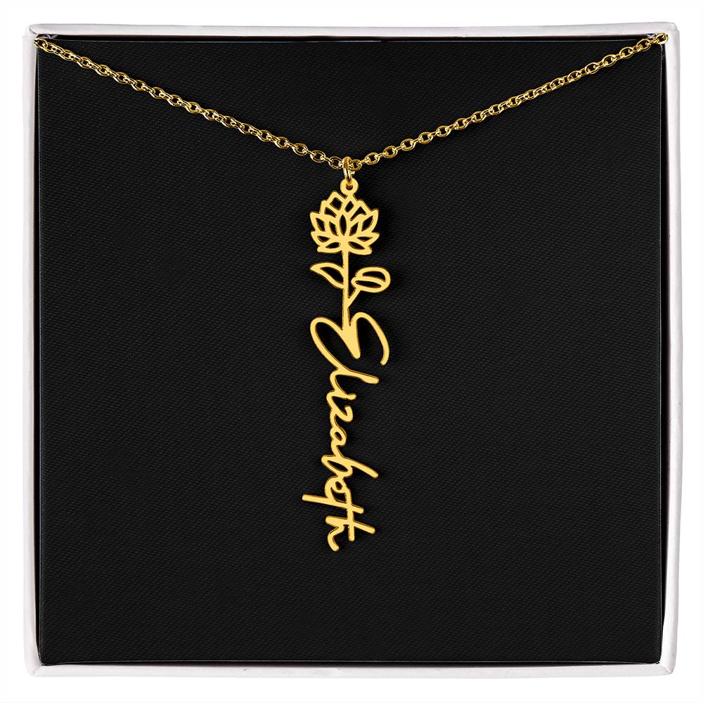 Custom Flower Name Necklace - A truly unique Gift Idea