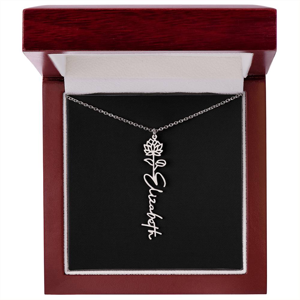 Custom Flower Name Necklace - A truly unique Gift Idea