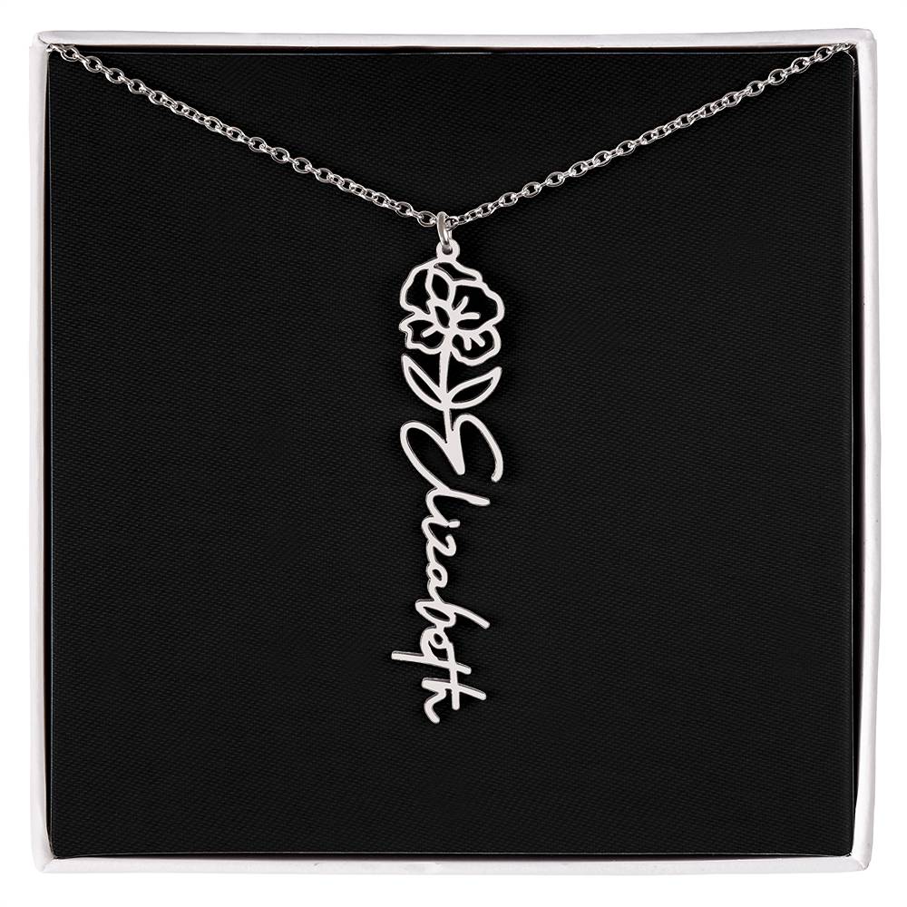Custom Flower Name Necklace - A truly unique Gift Idea