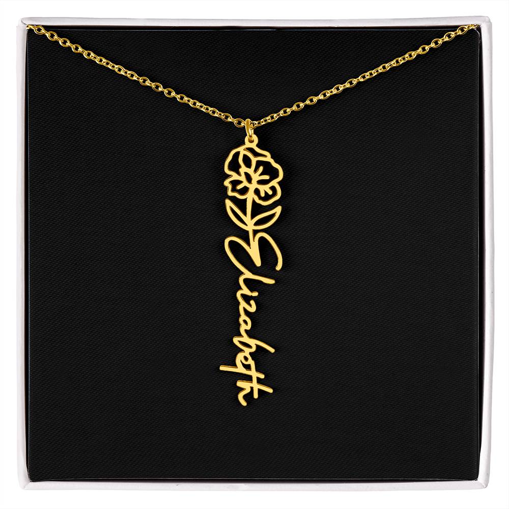 Custom Flower Name Necklace - A truly unique Gift Idea