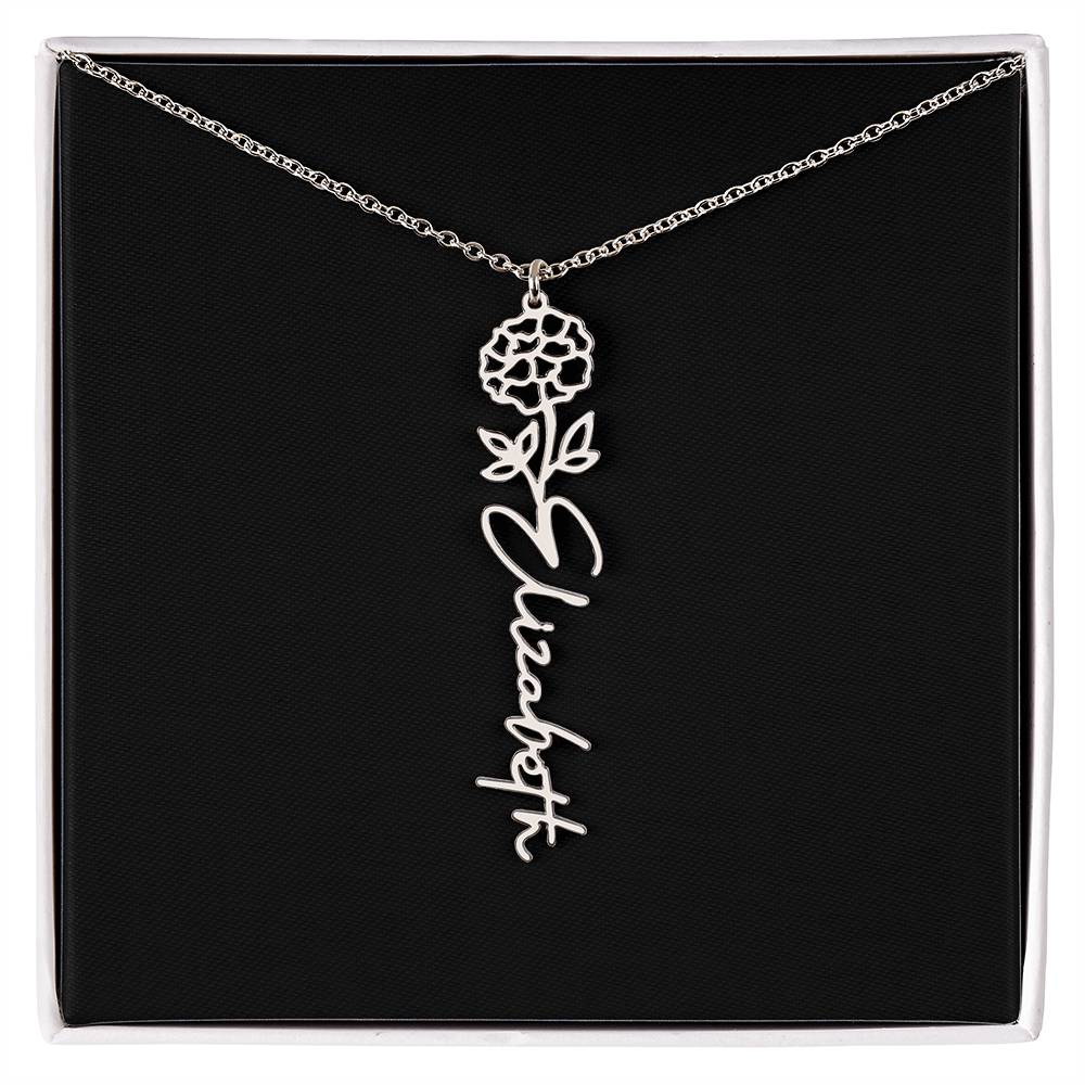 Custom Flower Name Necklace - A truly unique Gift Idea