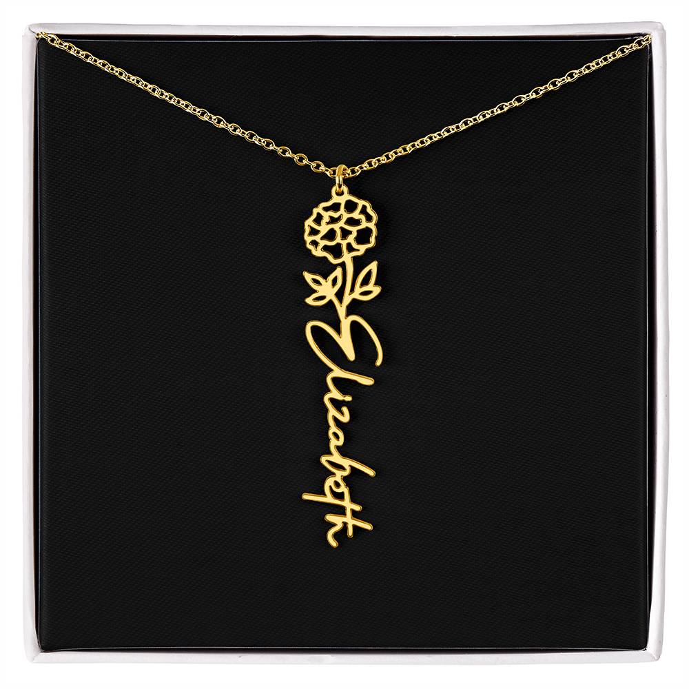 Custom Flower Name Necklace - A truly unique Gift Idea