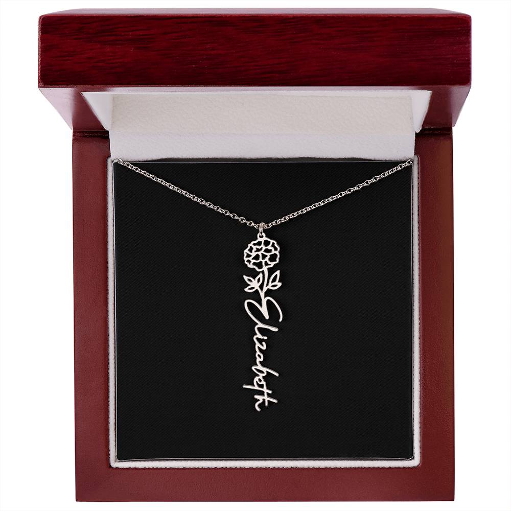 Custom Flower Name Necklace - A truly unique Gift Idea
