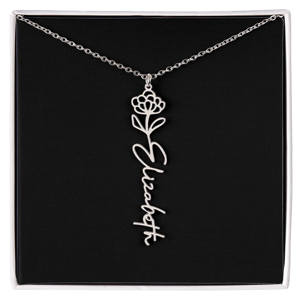 Custom Flower Name Necklace - A truly unique Gift Idea