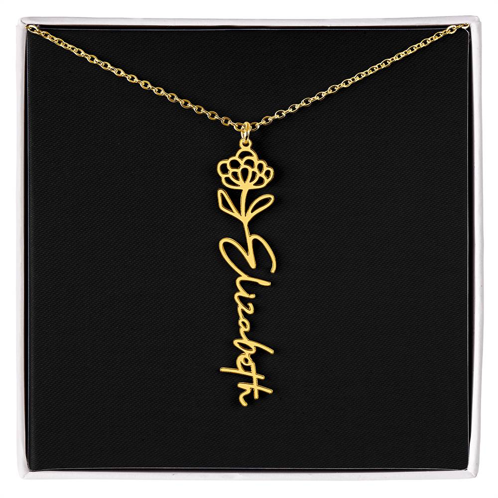Custom Flower Name Necklace - A truly unique Gift Idea