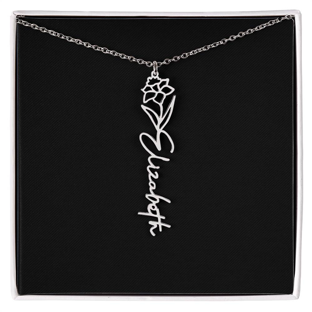 Custom Flower Name Necklace - A truly unique Gift Idea