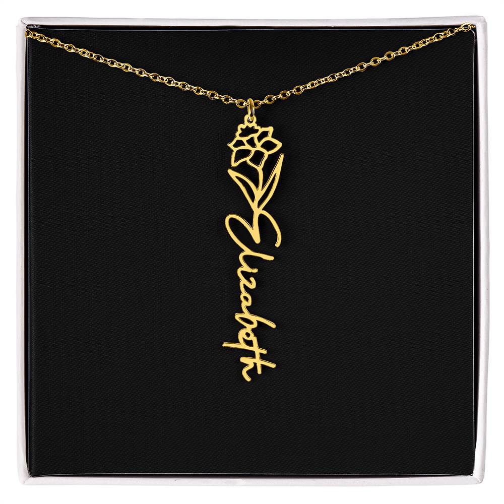Custom Flower Name Necklace - A truly unique Gift Idea
