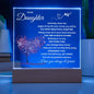 TO MY DAUGHTER - Square Acrylic Night Light Lamp - Gift
