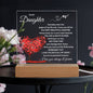 TO MY DAUGHTER - Square Acrylic Night Light Lamp - Gift