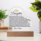 TO MY DAUGHTER LOVE MOM HEART ACRYLIC NIGHT LIGHT - CHRISTMAS GIFT