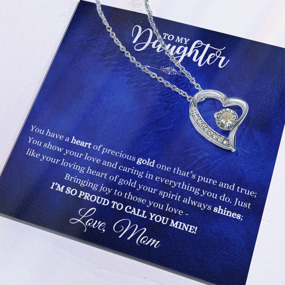 TO MY DAUGHTER LOVE MOM - FOREVER LOVE NECKLACE
