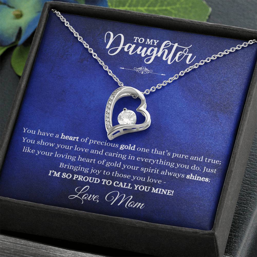 TO MY DAUGHTER LOVE MOM - FOREVER LOVE NECKLACE