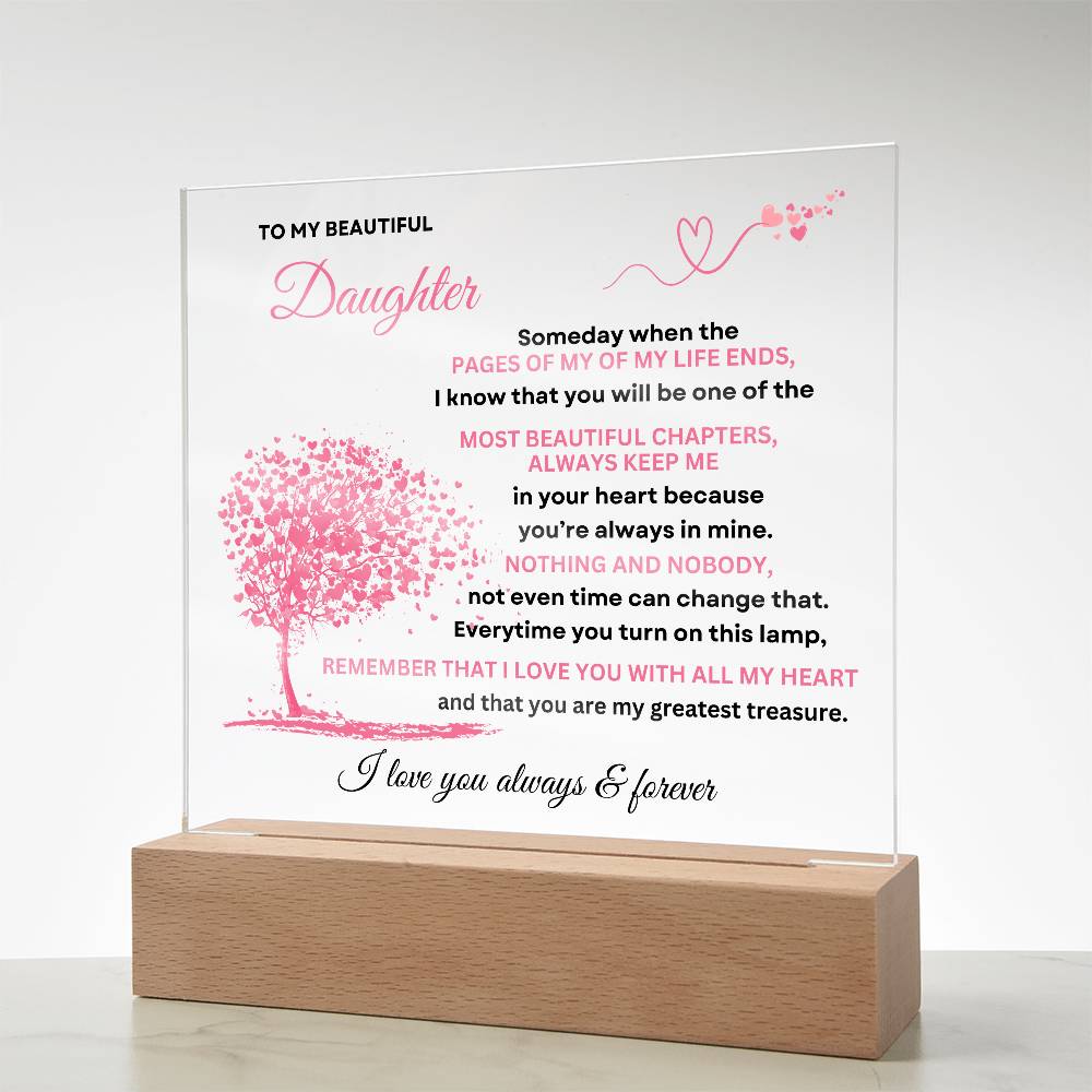 To My Beautiful Daughter - Beautiful Chapters - Acrylic Plaque Gift