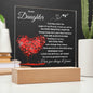 TO MY DAUGHTER - Square Acrylic Night Light Lamp - Gift