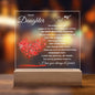 TO MY DAUGHTER - Square Acrylic Night Light Lamp - Gift