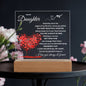 TO MY DAUGHTER - Square Acrylic Night Light Lamp - Gift