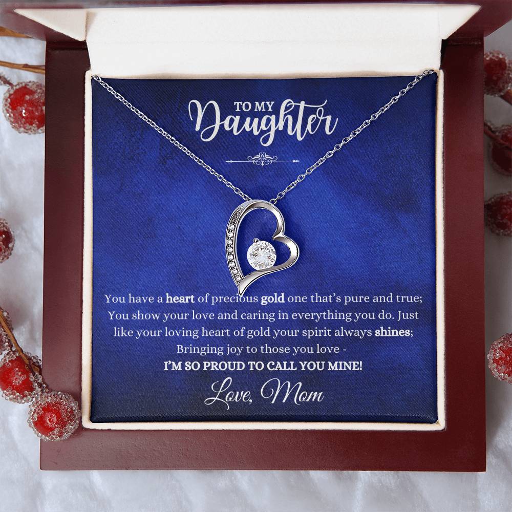 TO MY DAUGHTER LOVE MOM - FOREVER LOVE NECKLACE