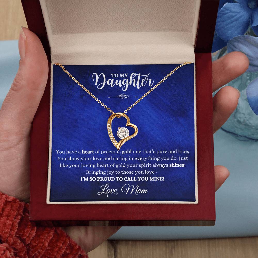 TO MY DAUGHTER LOVE MOM - FOREVER LOVE NECKLACE
