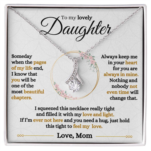 To My Lovely Daughter - Keep Me In Your Heart - Alluring Beauty Necklace Gift Set