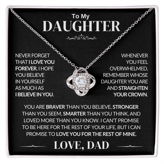 To My Daughter - Love Knot Necklace