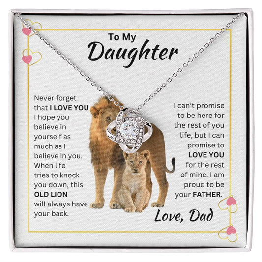 TO MY DAUGHTER LOVE DAD - LION - LOVE K NOT NECKLACE