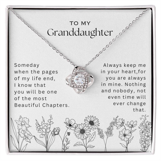 To My Granddaughter - Keep Me In Your Heart - Love Knot Necklace Gift Set